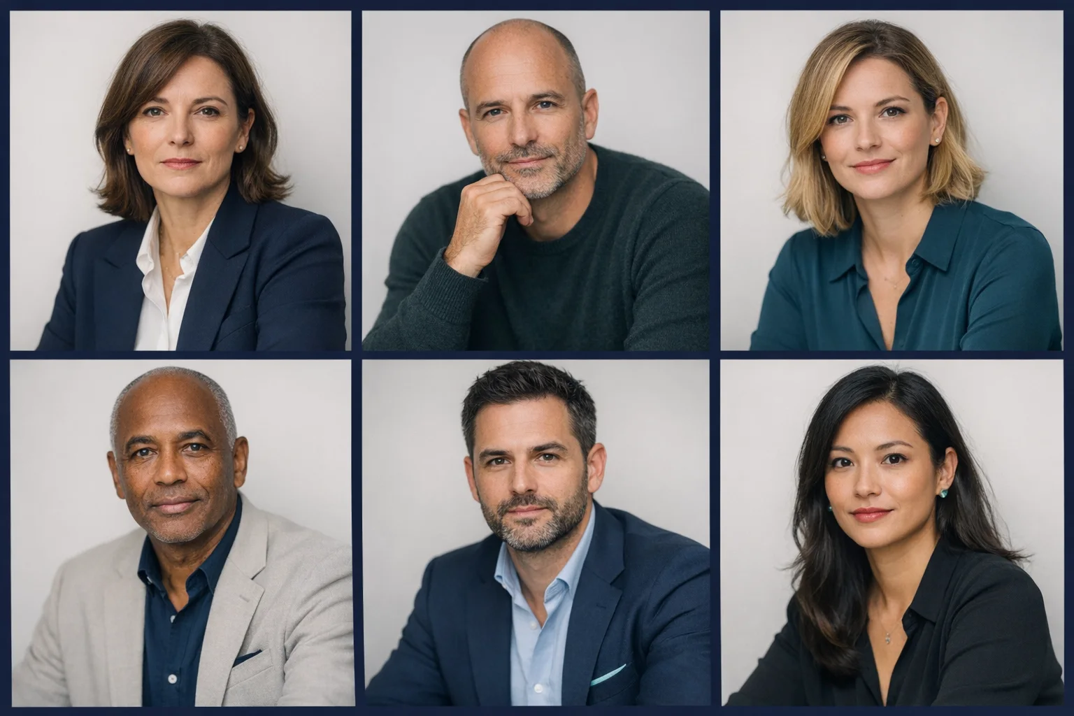 Portraits de professionnels experts.